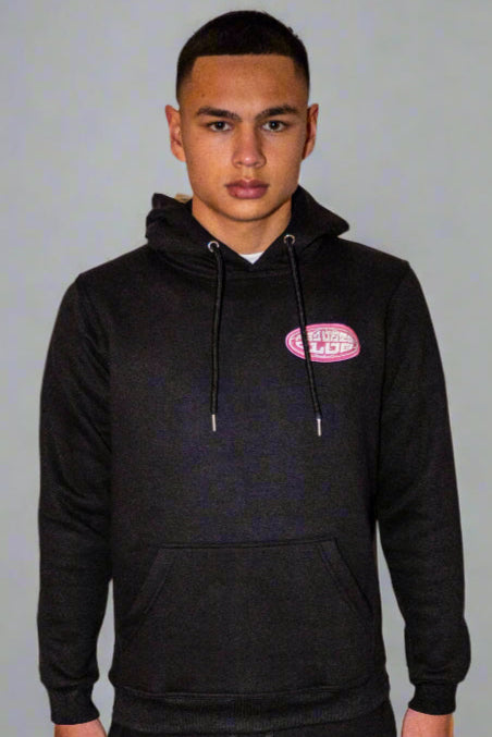 PR1VATE Kapuzenpullover mit rosa Emblem